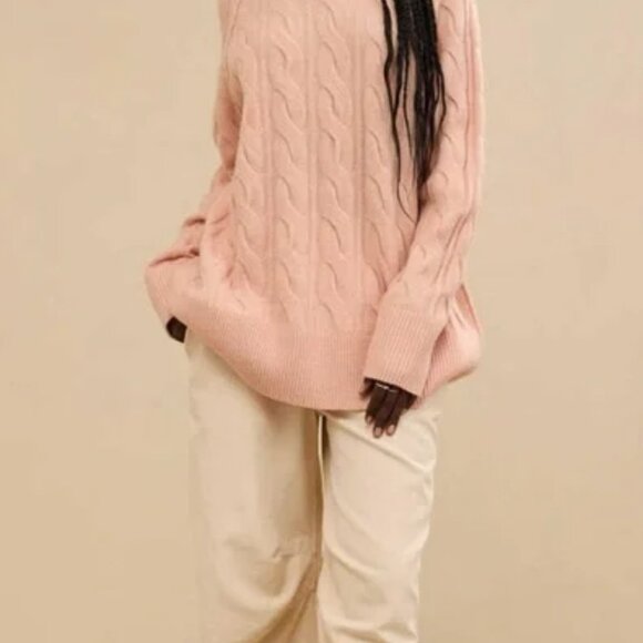 AERIE Unreal Cable Knit Crewneck Sweater NWT - Picture 2 of 12